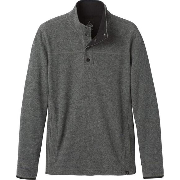 NWT prAna Henley Mens Large Gray Heather Long Sleeve Leonidas Wool - Picture 2 of 13